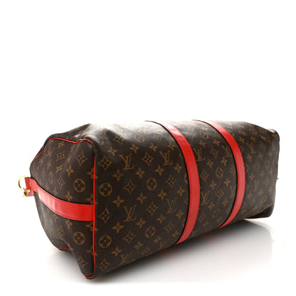 Louis Vuitton Calfskin Monogram Keepall Bandouliere 50 Coquelicot 3 of 10