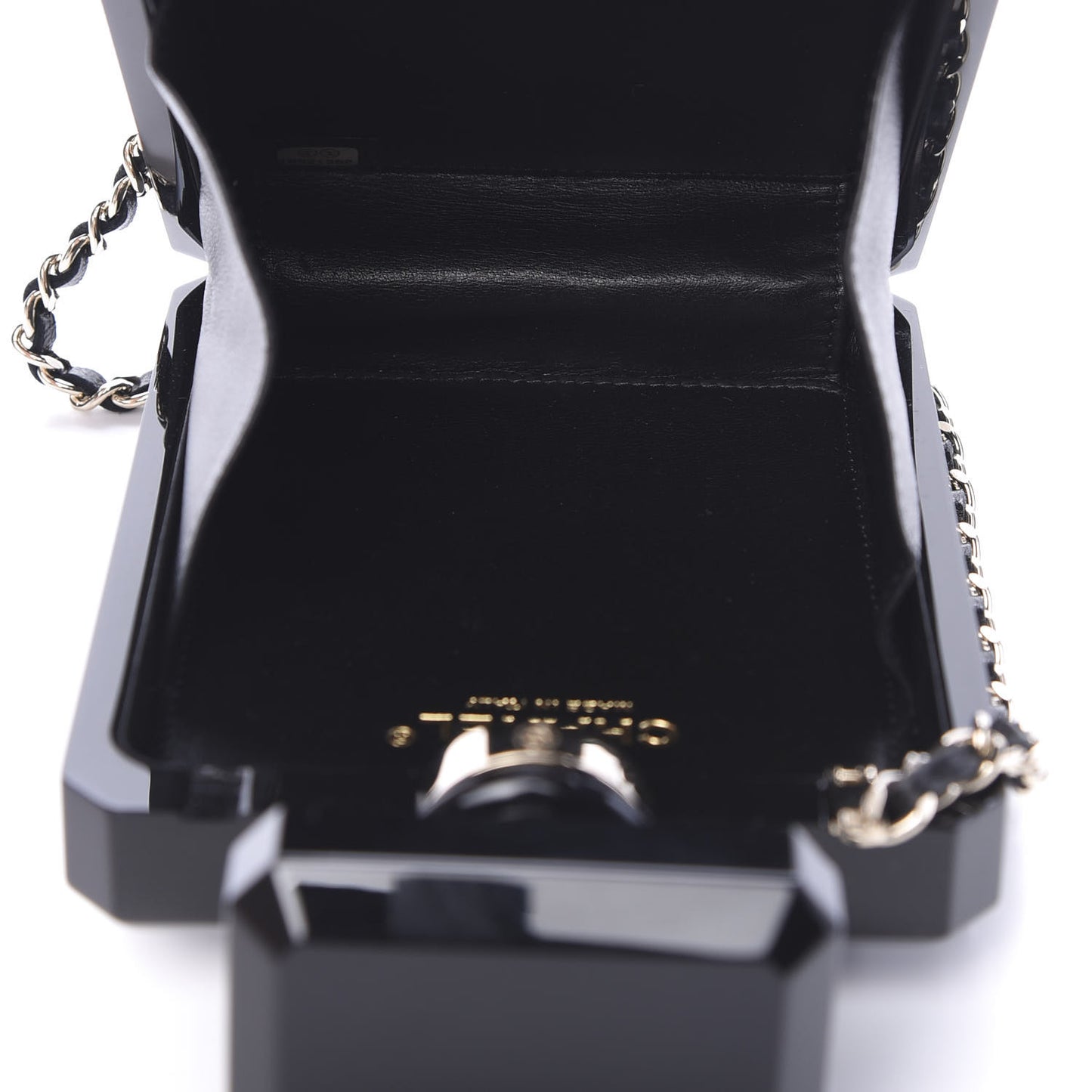 Plexiglass Perfume Bottle Clutch Black
