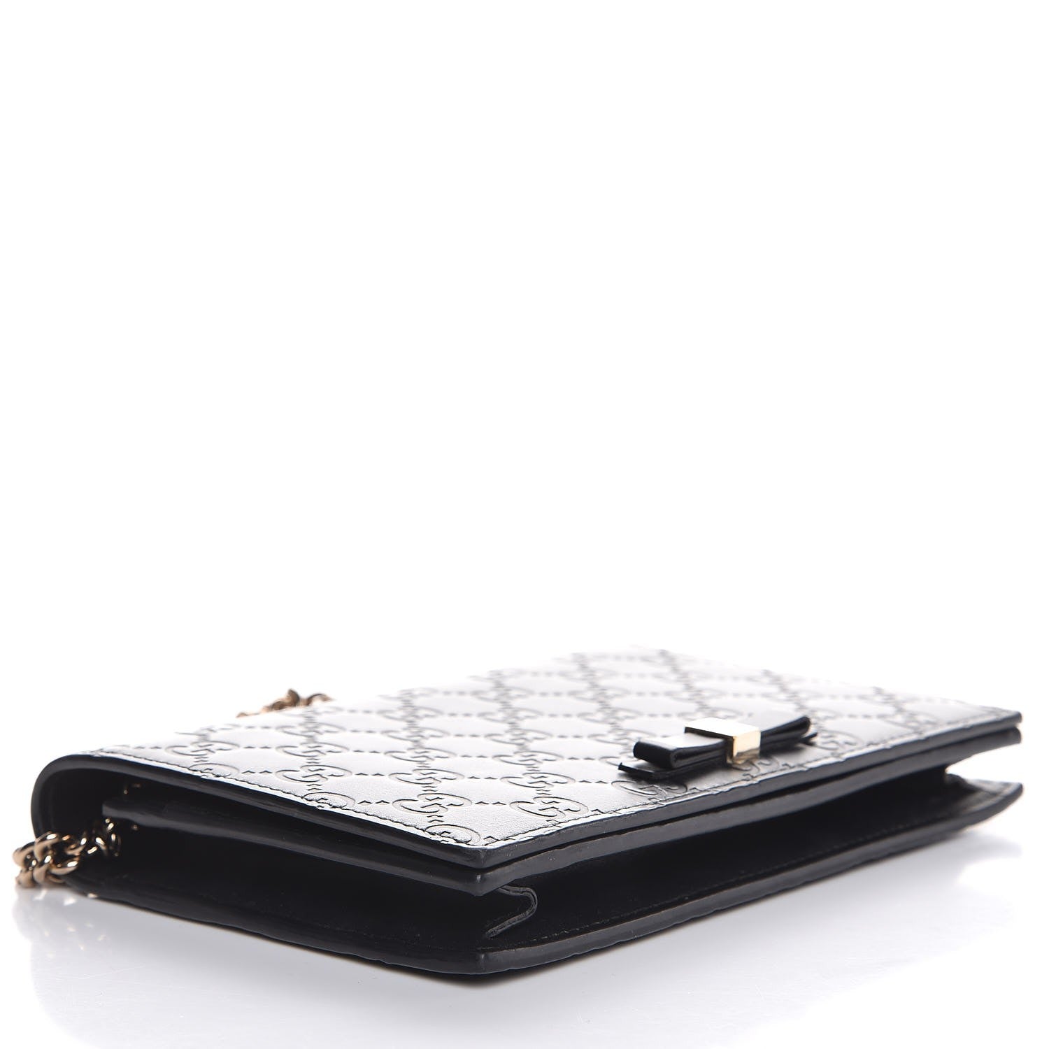 Gucci Guccissima Signature Bowy Chain Wallet Black 4 of 6