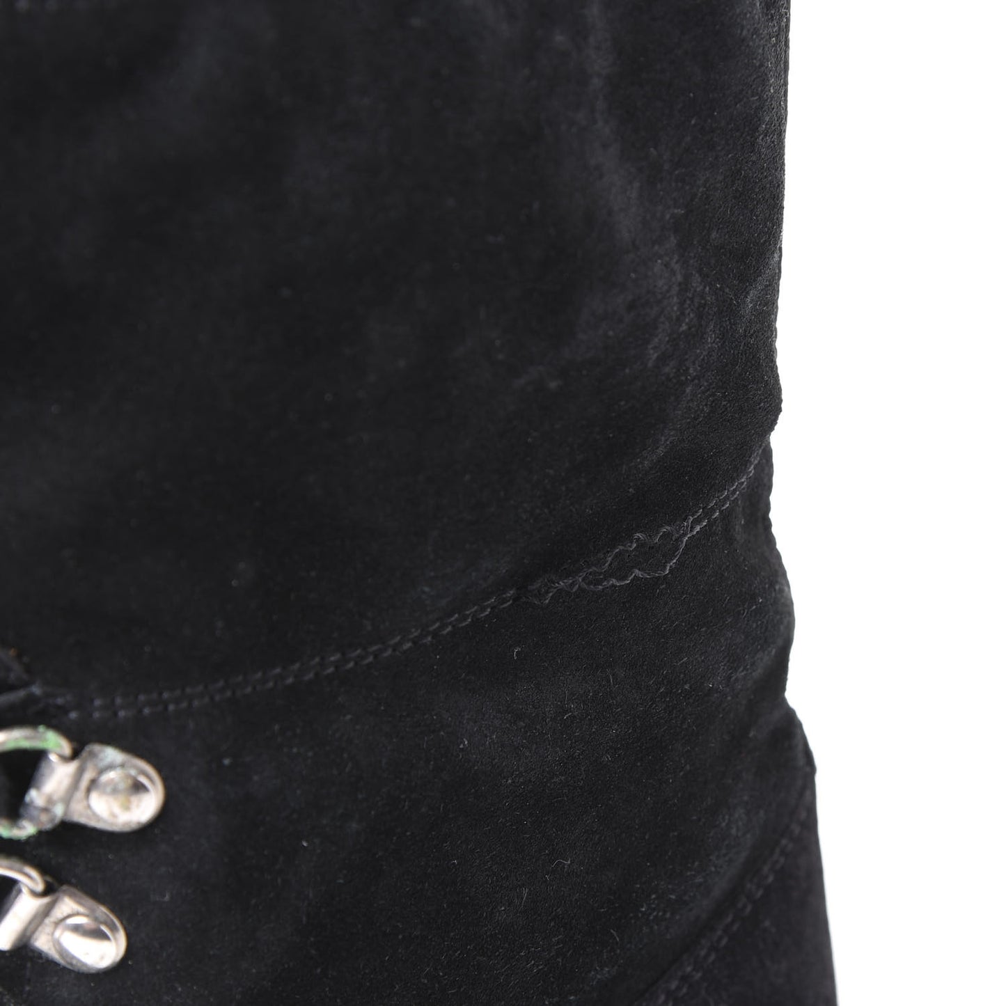 Suede Trek Lace-Up Knee Boots 9 Black