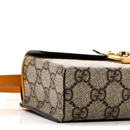 Gucci GG Supreme Monogram New Sakai Calfskin Mini Padlock Top Handle Shoulder Bag Beige Ebony Mystic White Sun Oil 7 of 9