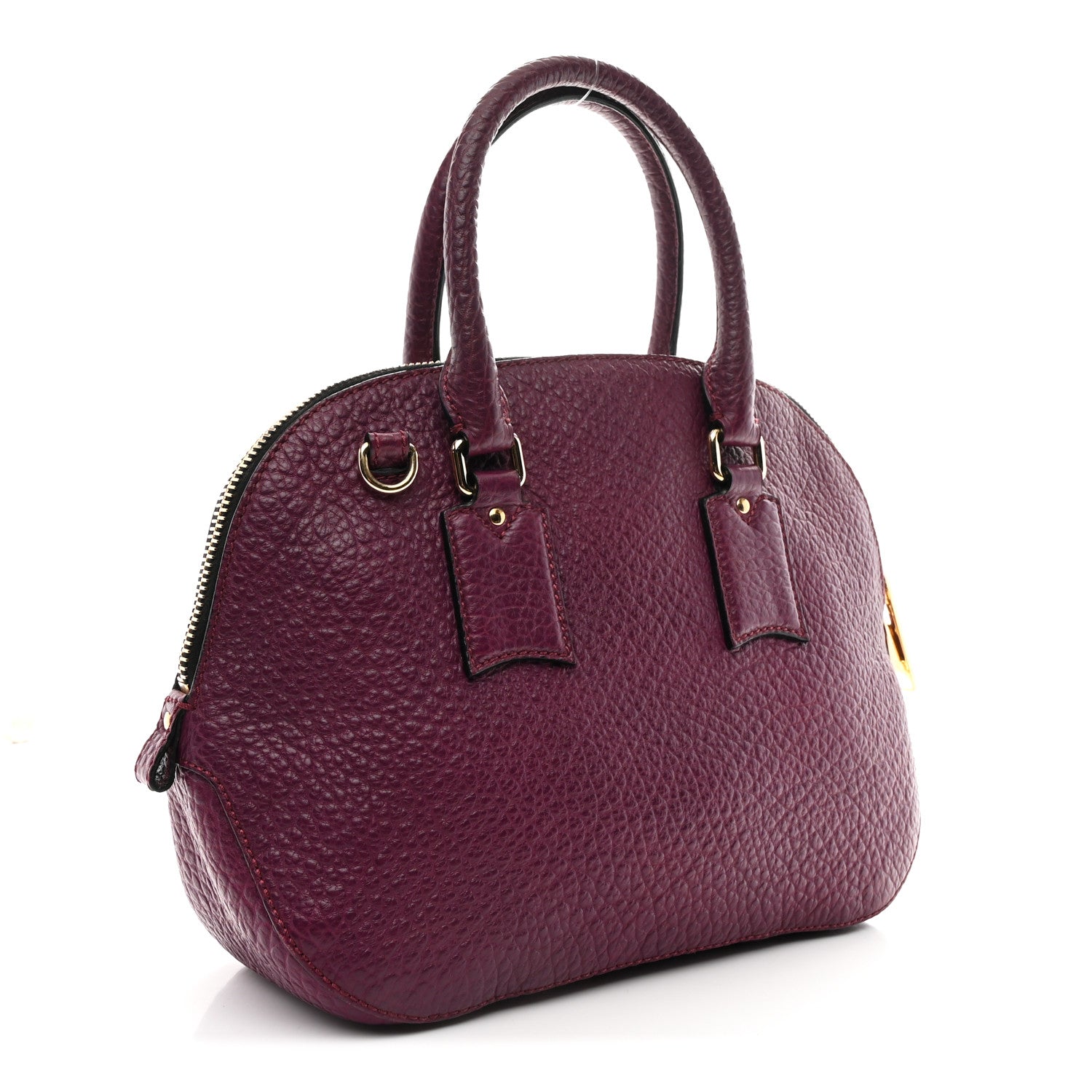 Burberry Heritage Grain Small Orchard Bowling Bag Damson Magenta