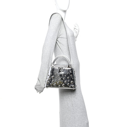 Louis Vuitton LV X YK Metallic Taurillon Brass Metal Dots Capucines BB Silver 2 of 9