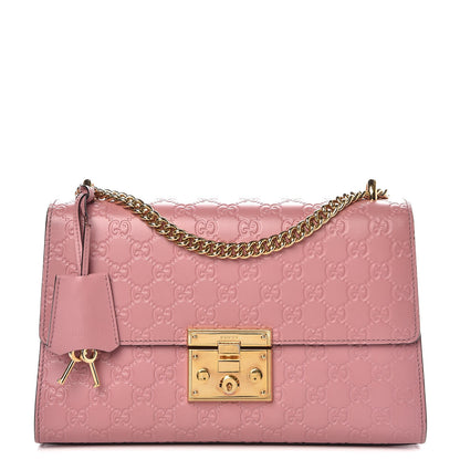Gucci Guccissima Signature Medium Padlock Shoulder Bag Rose Baby Candy 1 of 12