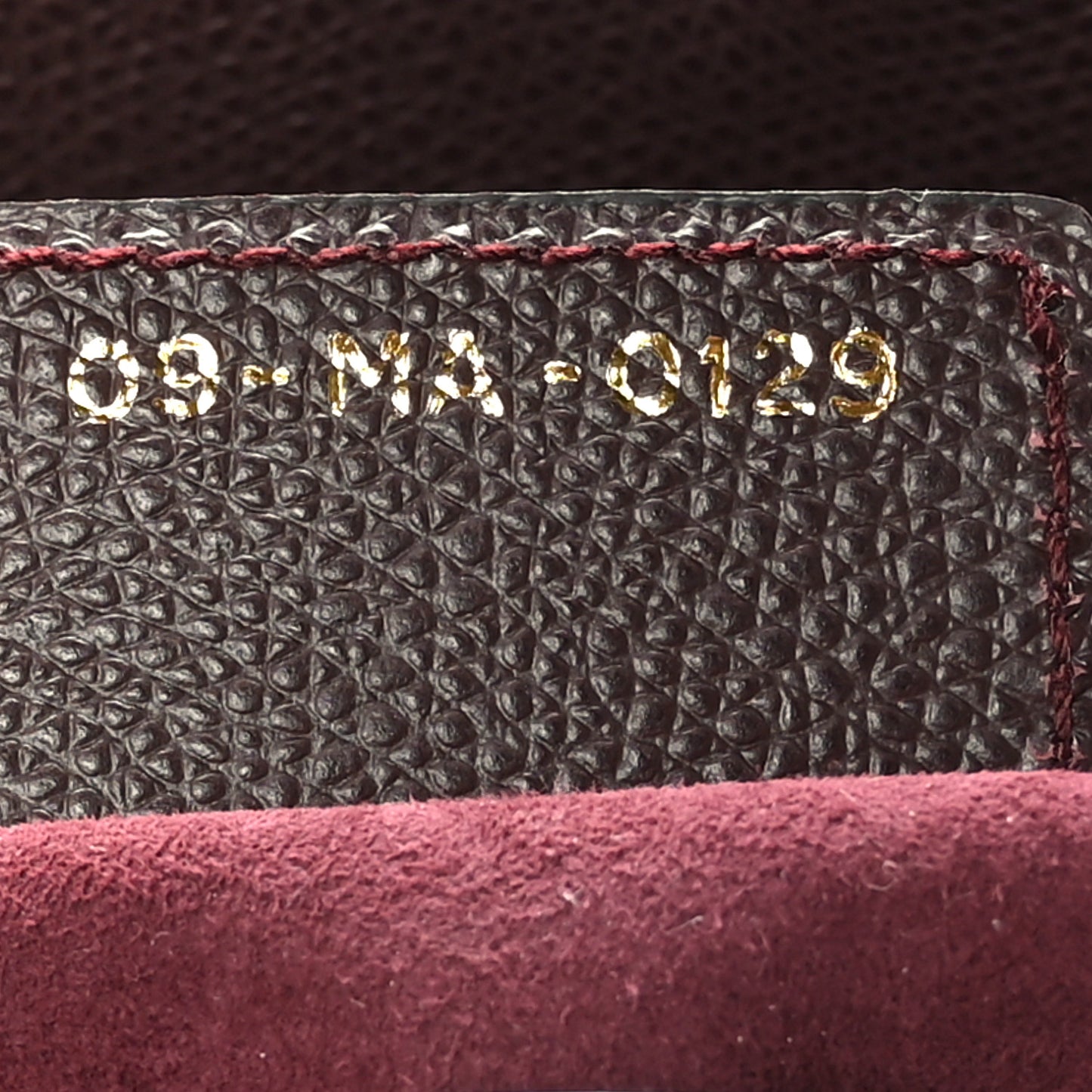Grained Calfskin Saddle Bag Burgundy