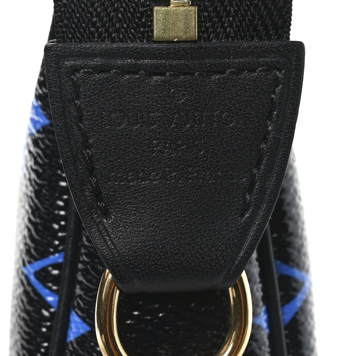 Louis Vuitton Colored Monogram Mini Pochette Accessories Blue Black 6 of 8