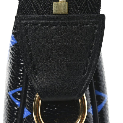 Louis Vuitton Colored Monogram Mini Pochette Accessories Blue Black 6 of 8
