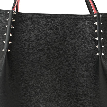 Christian Louboutin Calfskin Spiked Large Cabarock Shopper Tote Black 7 of 9