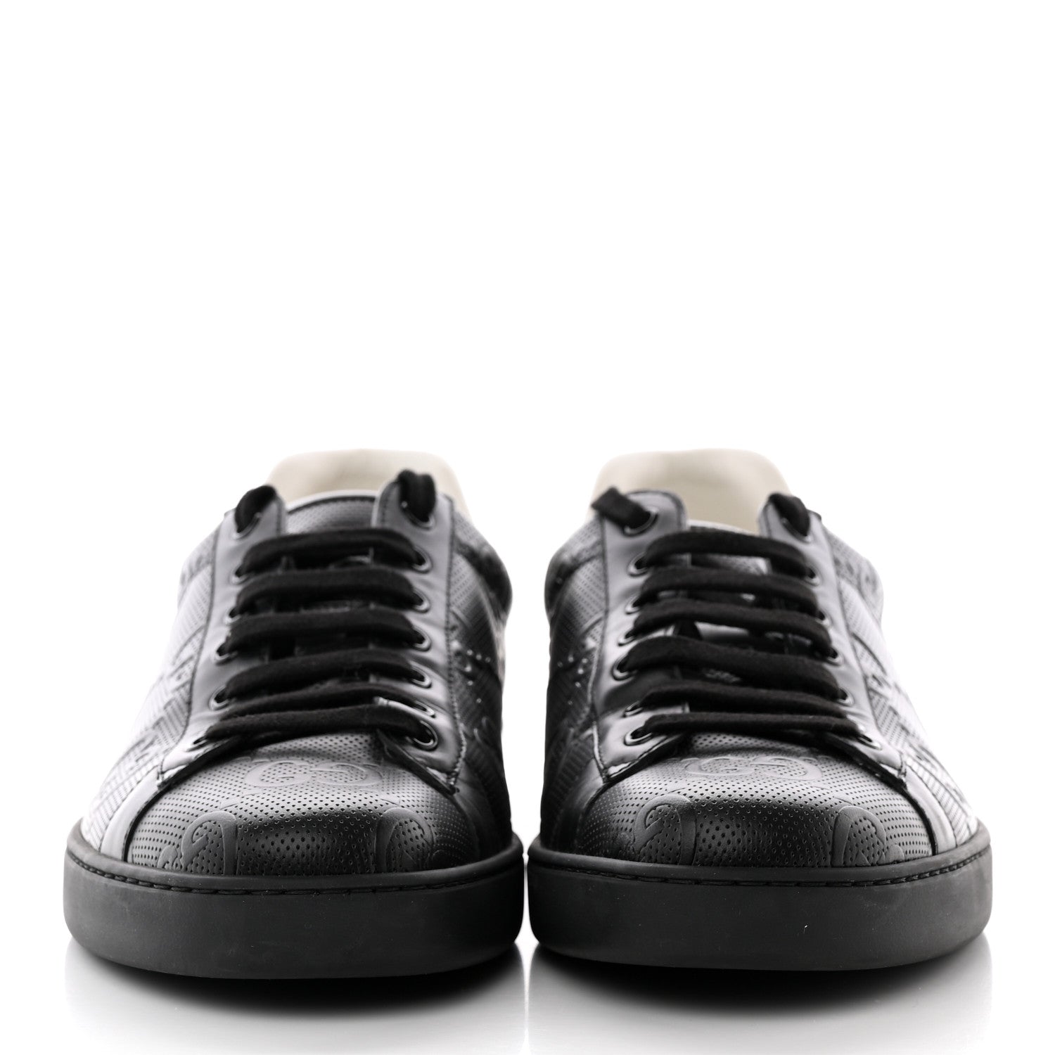 Gucci Calfskin GG Tennis Embossed Mens Ace Sneakers 10 Black 2 of 22