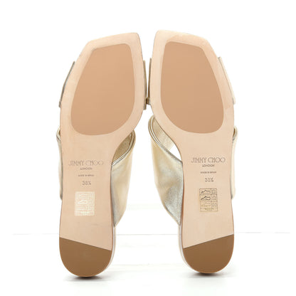 Jimmy Choo Metallic Nappa Narisa Flat Sandals 38.5 Champagne 6 of 10