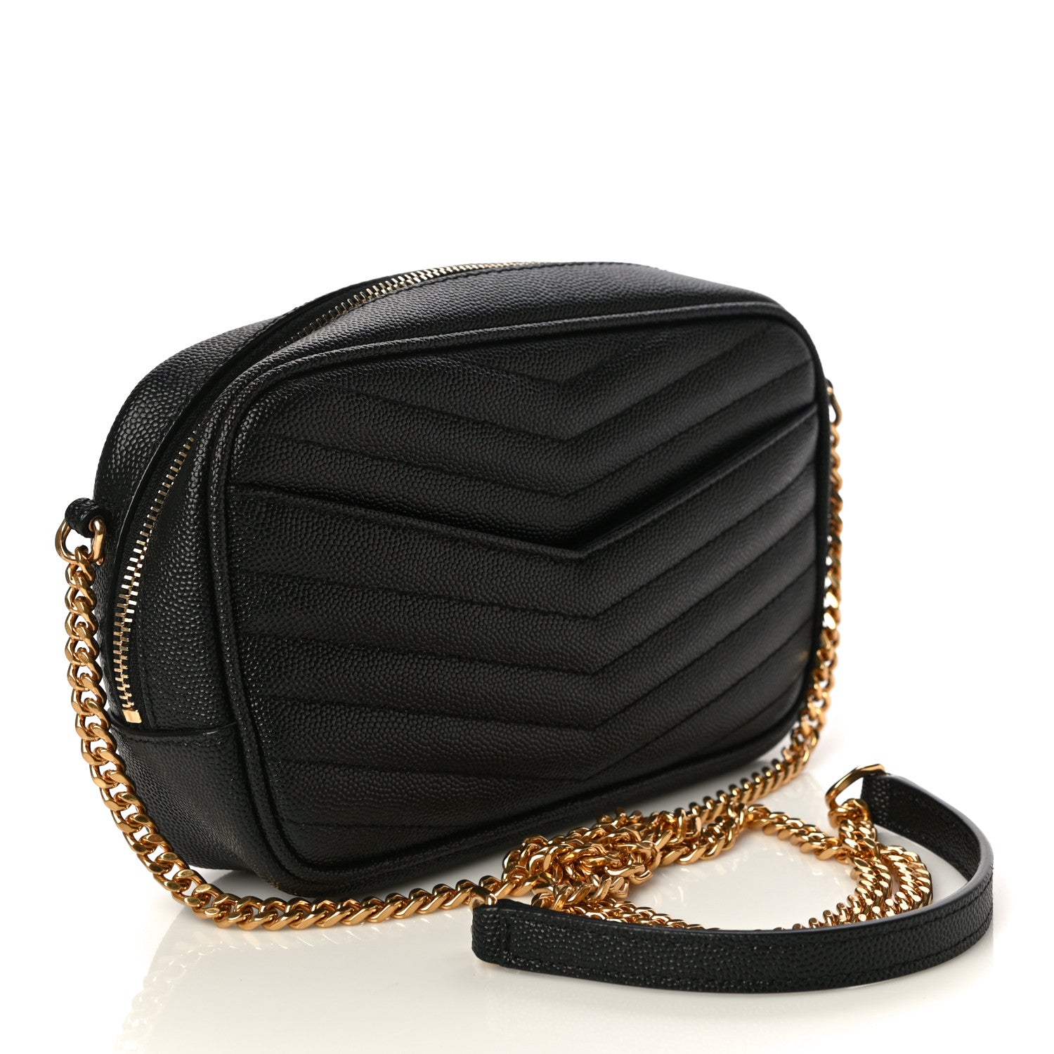 Saint Laurent Grain De Poudre Matelasse Monogram Mini Lou Camera Bag Black 3 of 10