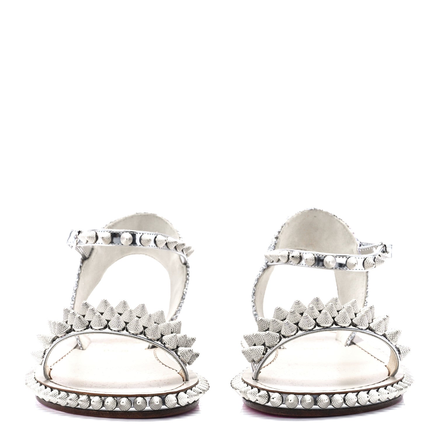 Christian Louboutin Specchio Cordorella Flat Sandals 35 Silver 2 of 8