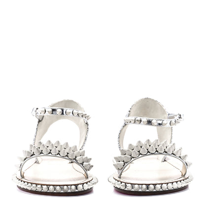 Christian Louboutin Specchio Cordorella Flat Sandals 35 Silver 2 of 8