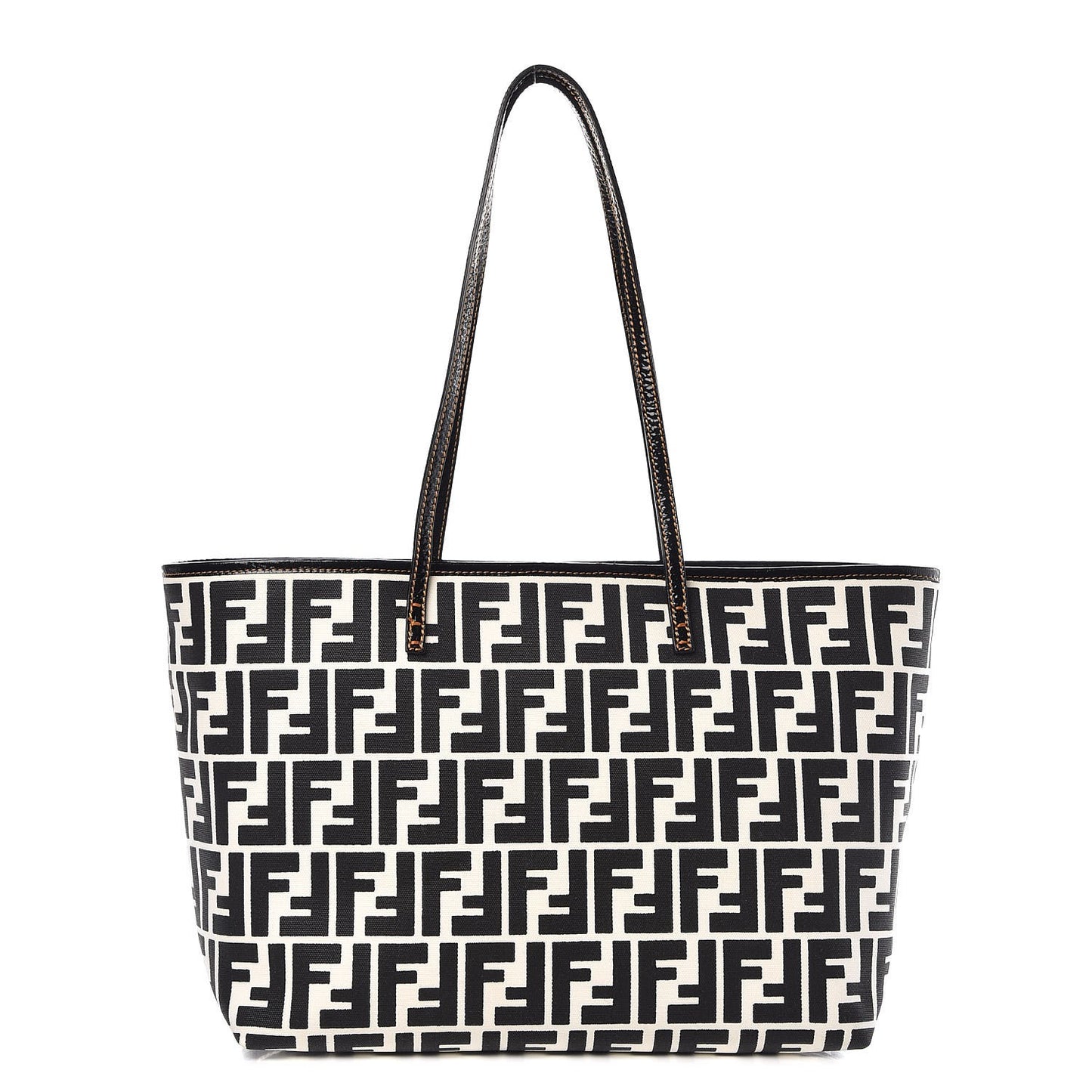 Canvas FF Small Roll Tote Black White