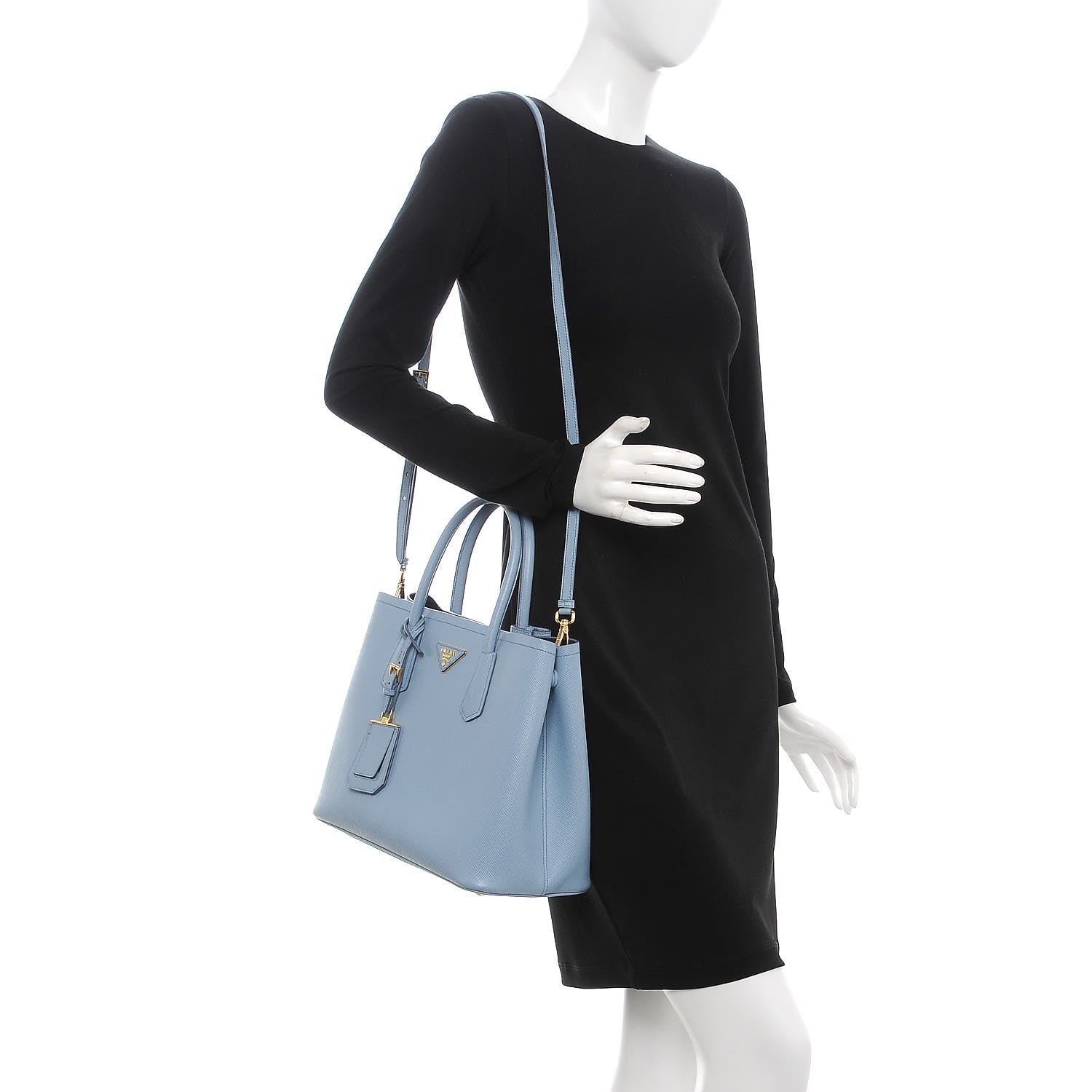 Prada Saffiano Cuir Small Double Bag Astrale 2 of 7