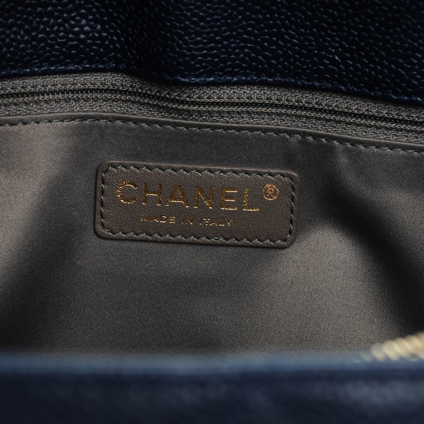 Caviar Quilted Grand Shopping Tote GST Navy