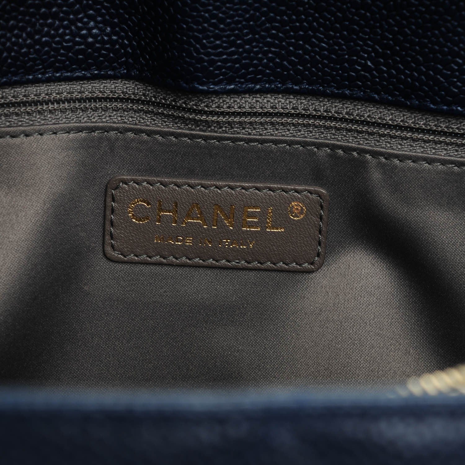 Chanel Caviar Quilted Grand Shopping Tote GST Navy 6 of 7