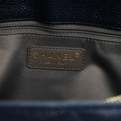 Chanel Caviar Quilted Grand Shopping Tote GST Navy 6 of 7