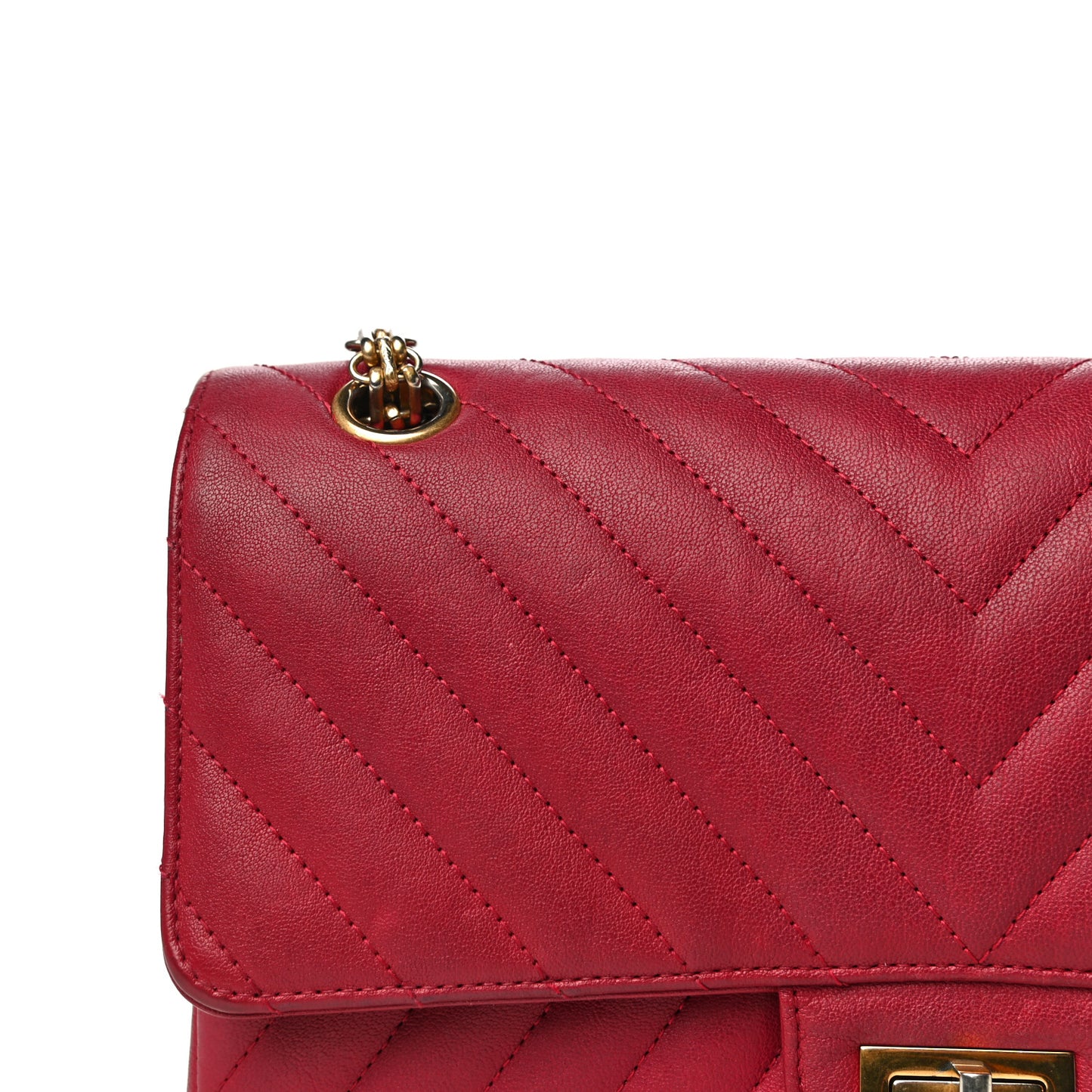 Calfskin Chevron Quilted 2.55 Reissue 225 Flap Red