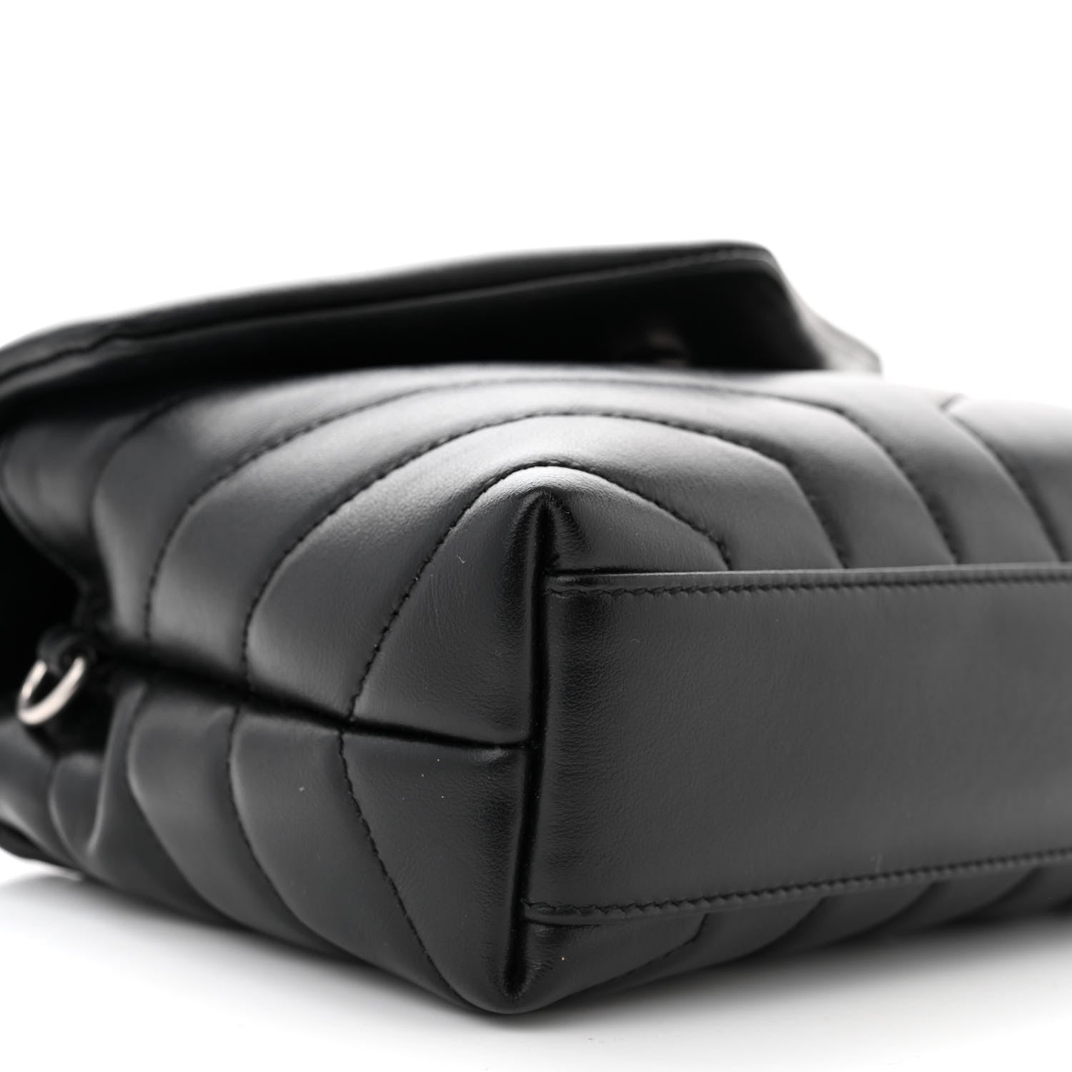 Saint Laurent Calfskin Y Quilted Monogram Toy Loulou Crossbody Bag Black 9 of 11