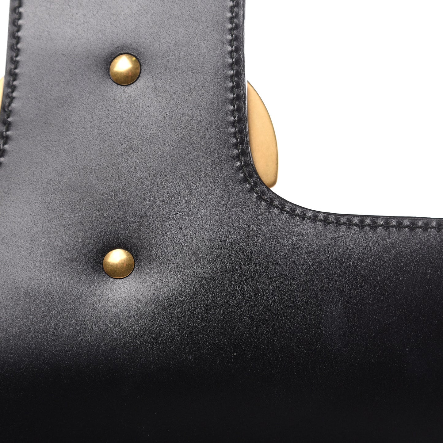 Calfskin Web Heart Medium GG Marmont Chain Handle Bag Black