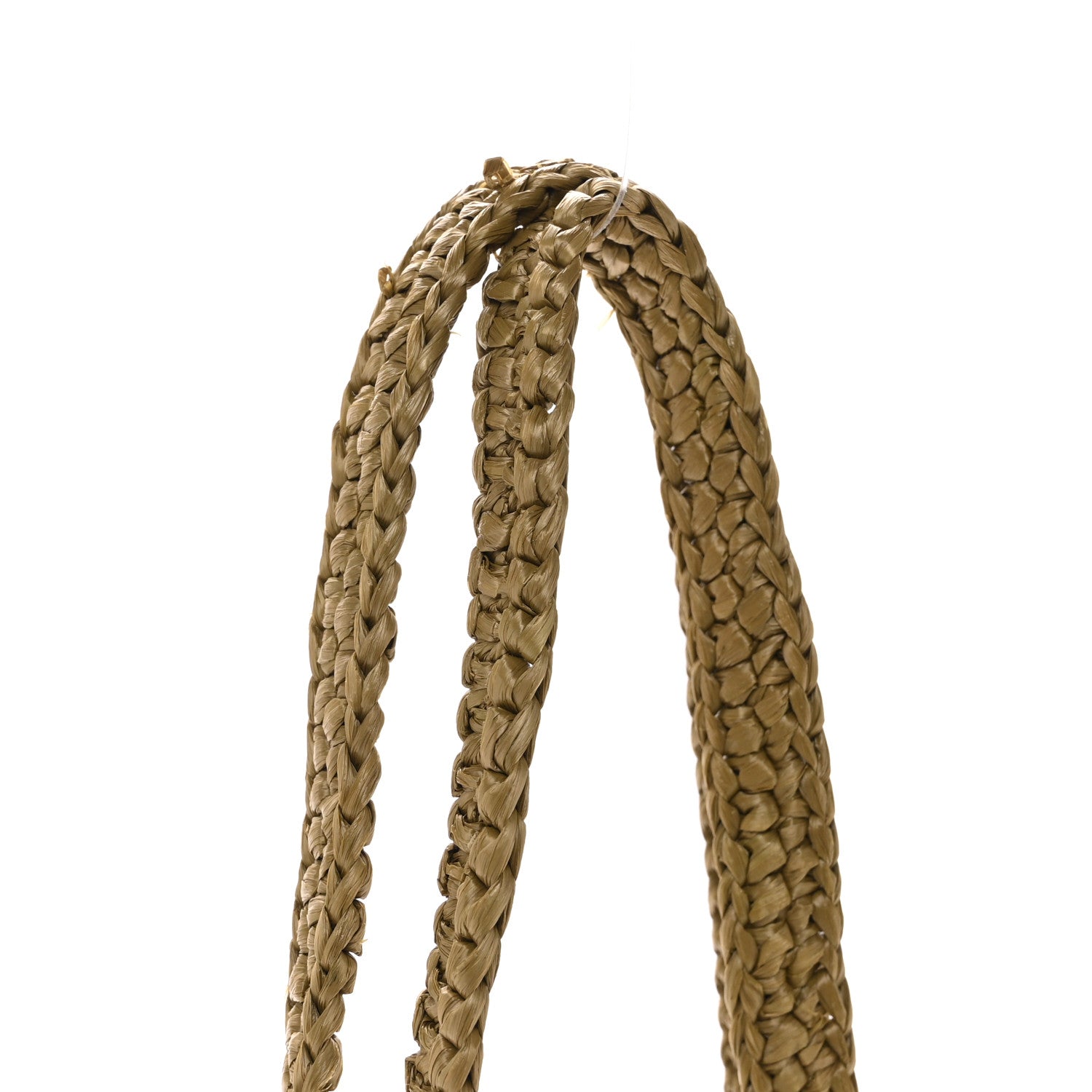 Prada Yarn Raffia Effect Crochet Embroidered Mini Logo Tote Oliva 10 of 10