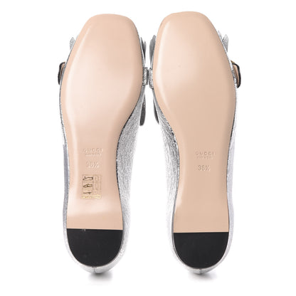 Gucci Galassia GG Marmont Fringe Flats 36.5 Argento 4 of 9