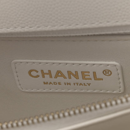 Chanel Caviar Quilted Small Coco Handle Flap White 6 of 12