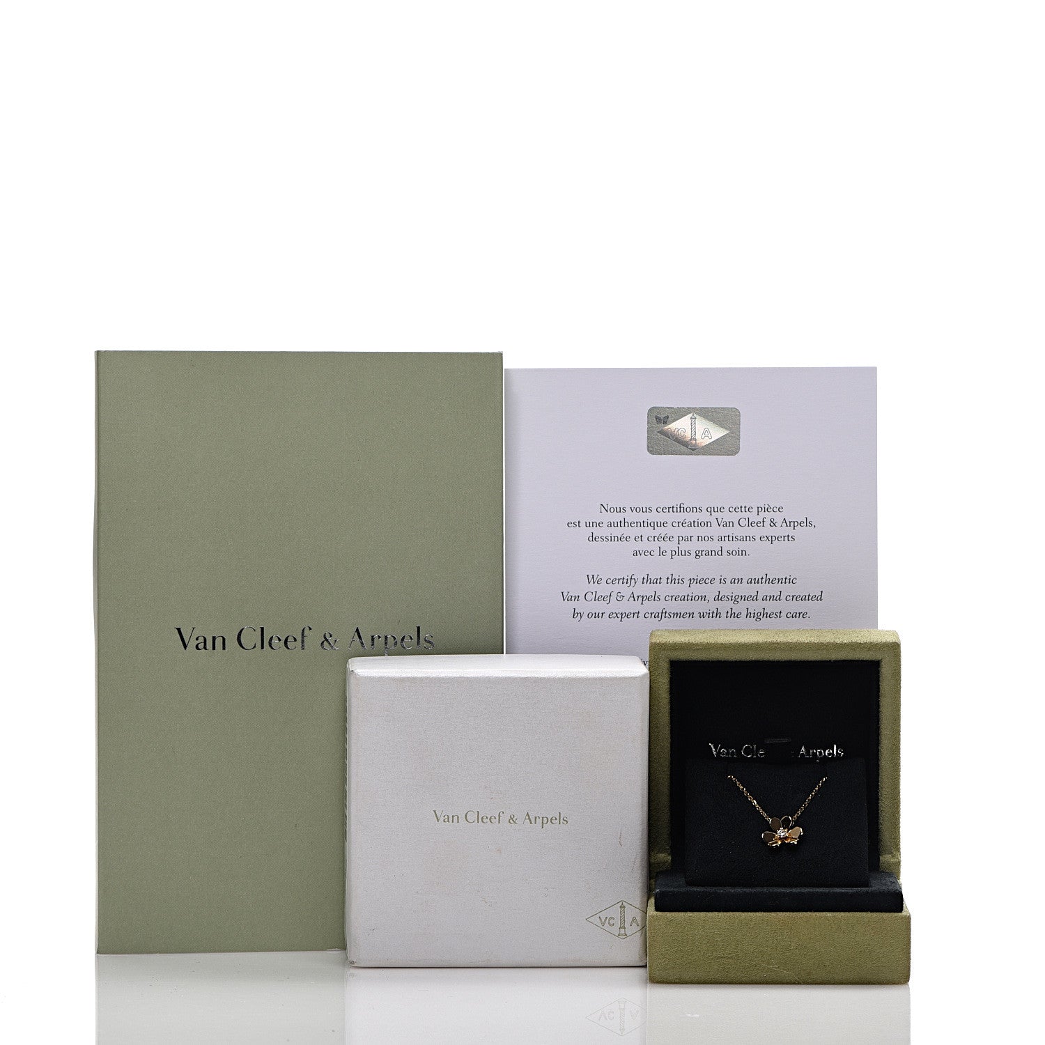 Van Cleef & Arpels 18K Yellow Gold Diamond Mini Frivole Pendant Necklace 7 of 7