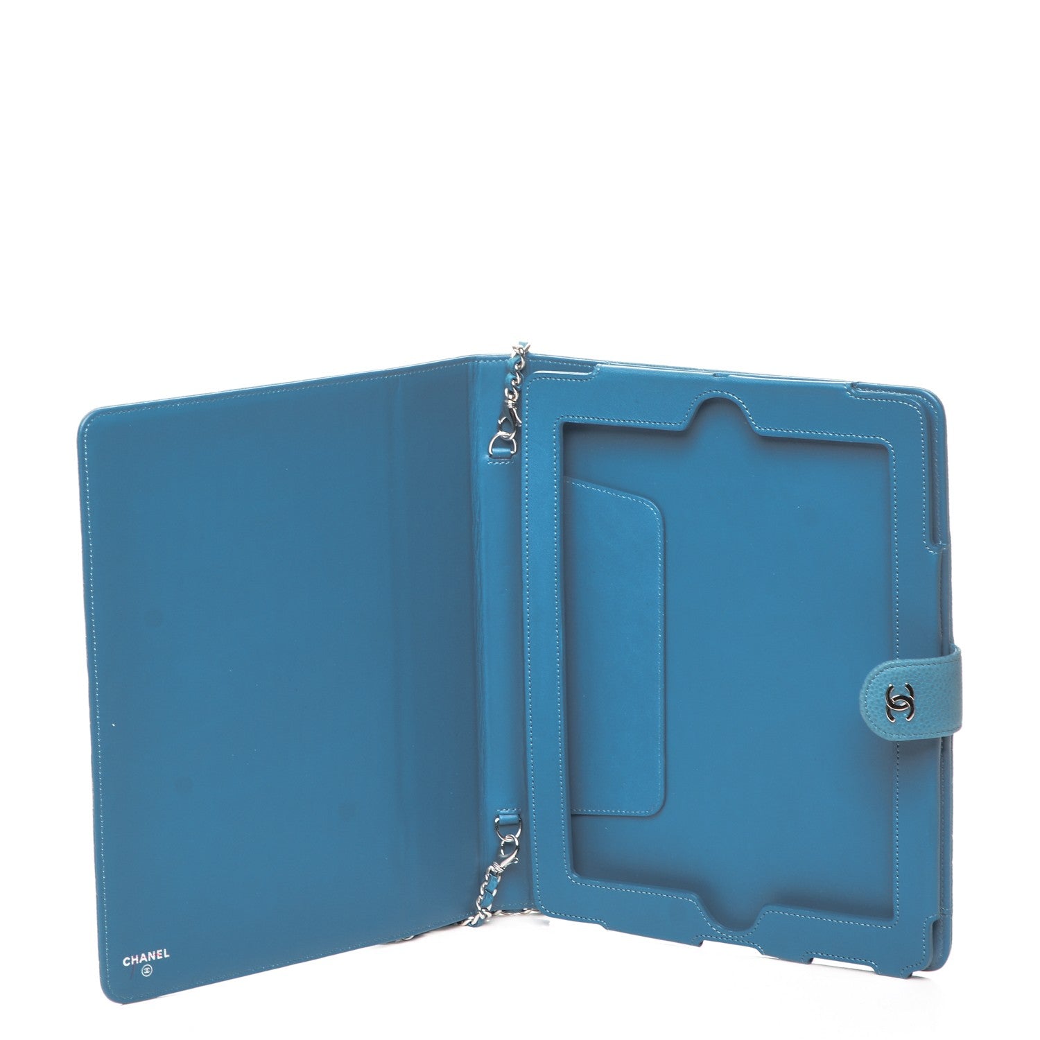 Chanel Iridescent Caviar Quilted Crossbody iPad Holder Blue 5 of 8