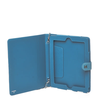 Chanel Iridescent Caviar Quilted Crossbody iPad Holder Blue 5 of 8