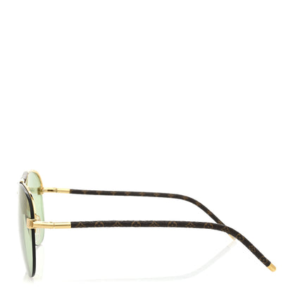 Louis Vuitton Metal Monogram Clockwise Sunglasses Z1108W Green 3 of 8