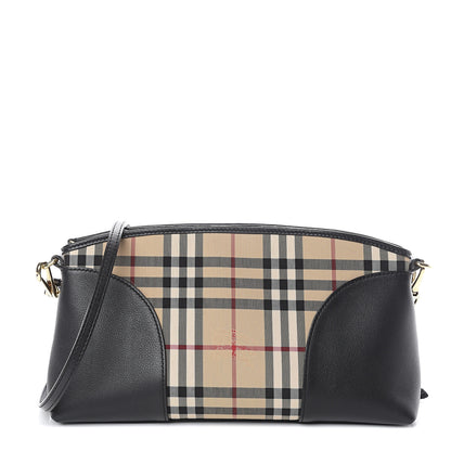 Burberry Horseferry Check Small Chichester Crossbody Clutch Bag Black 1 of 8