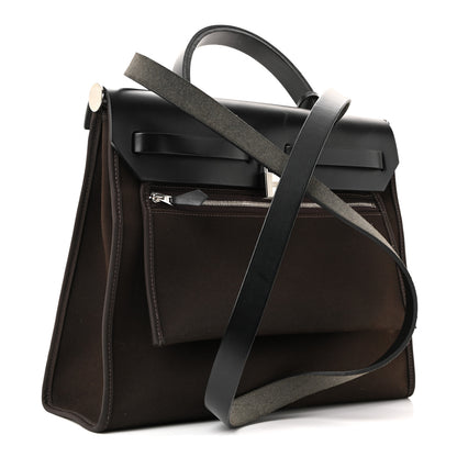 Hermes Military Toile Vache Hunter Herbag Zip 31 PM Ebene Black 8 of 40