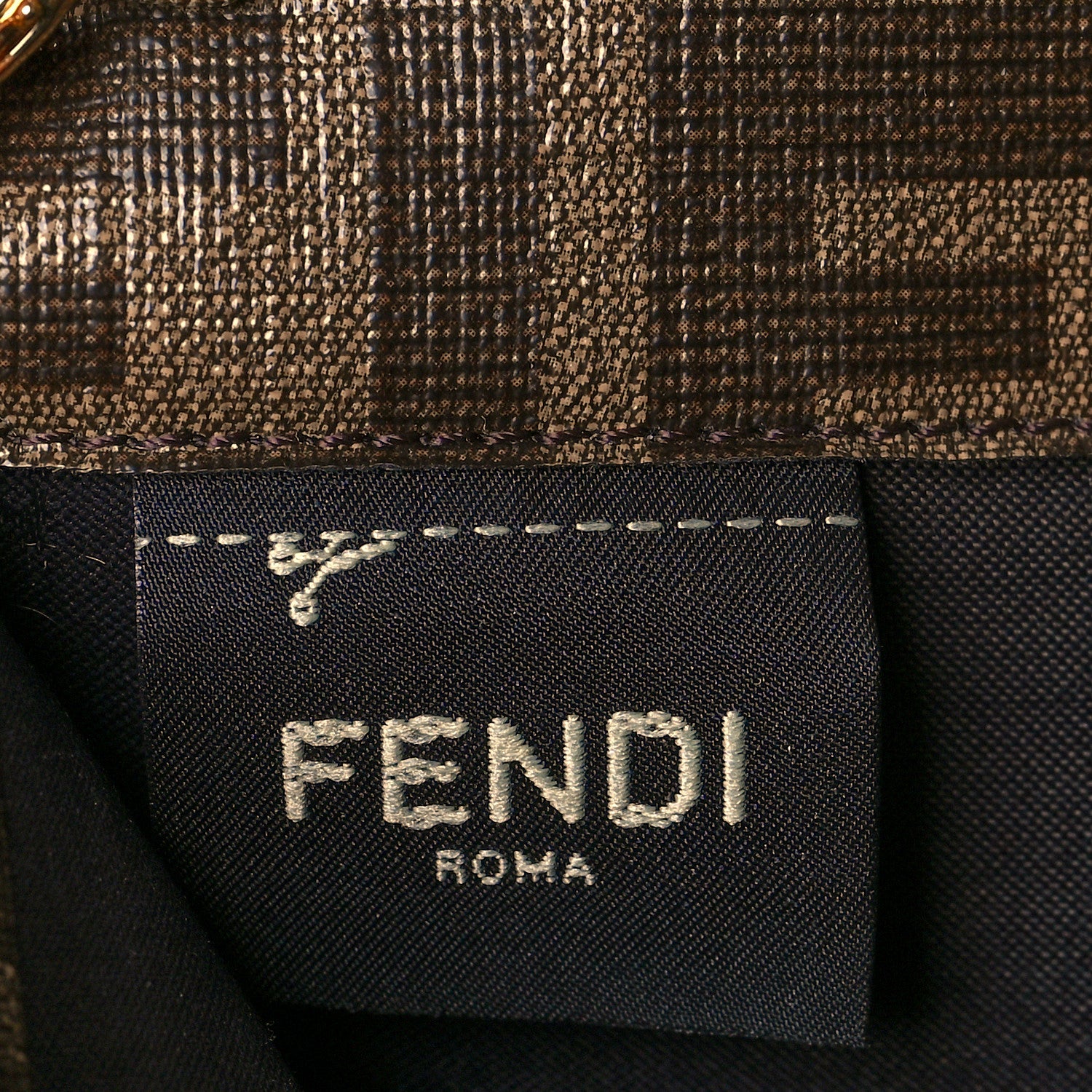 Fendi Glazed Fabric Vitello Liberty FF 1974 Logo Hairdo Girls Inlay Continental Wallet on Chain Mogano Panna Multicolor 5 of 10