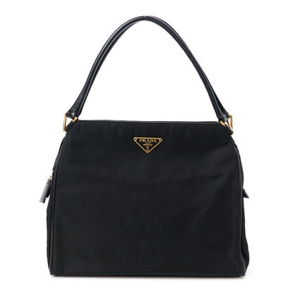 Prada Tessuto Nylon Soft Calfskin Shoulder Bag Black 1 of 11