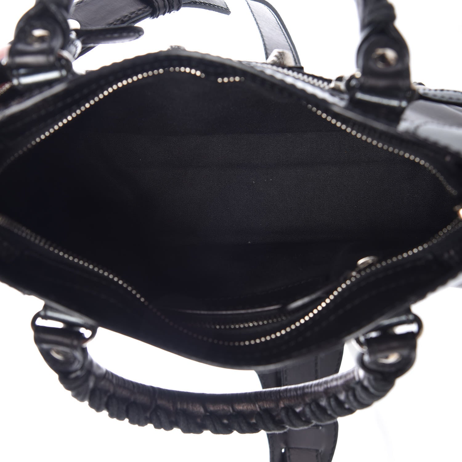 Balenciaga Smooth Calfskin Metallic Patent Giant 12 Silver Hardware Mini City Black Gris 5 of 13