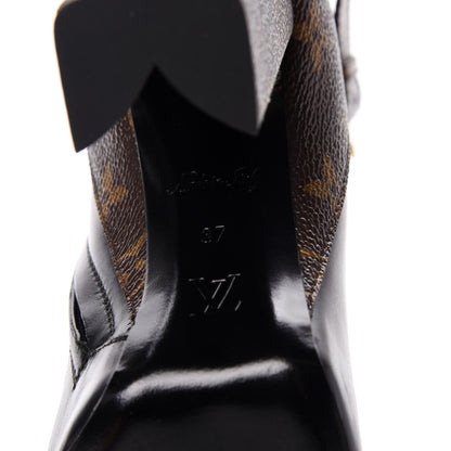Louis Vuitton Calfskin Patent Monogram Matchmake Low Boots 37 7 of 10