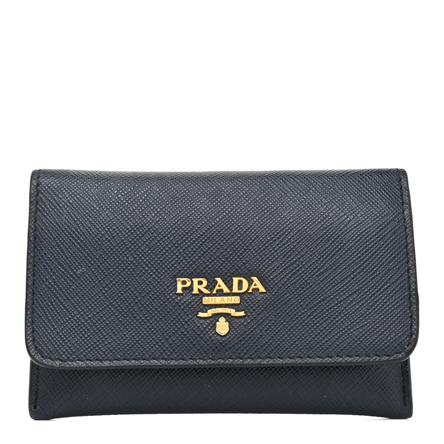 Prada Saffiano Metal Flap Wallet Baltico 1 of 11
