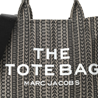 Marc Jacobs Cotton Jacquard Monogram Medium The Traveler Tote Bag Beige Multicolor 7 of 9