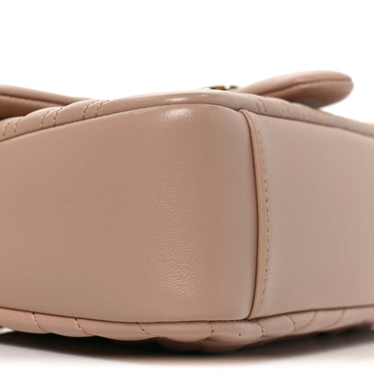 Gucci Lambskin Matelasse Medium GG Marmont Shoulder Bag Pink Beige 9 of 11