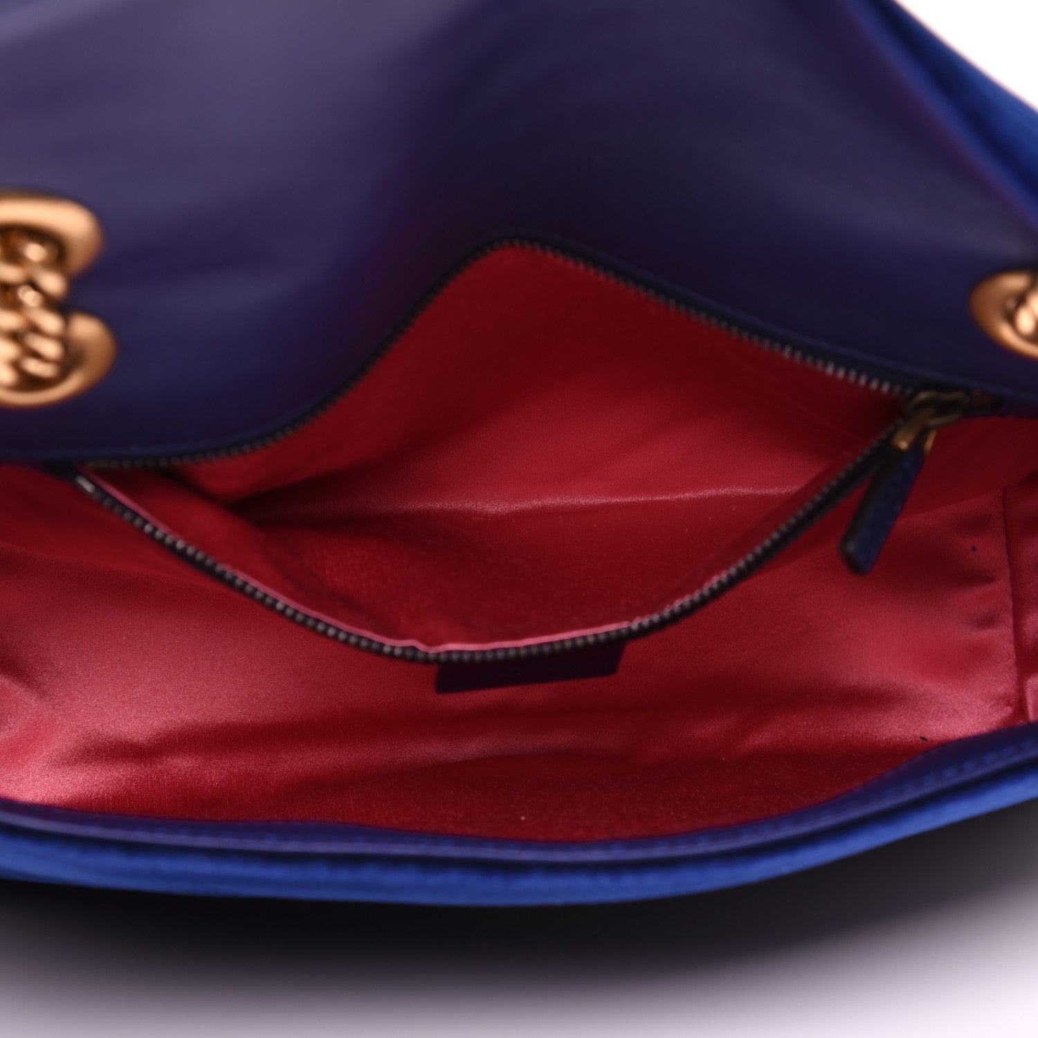 Gucci Velvet Matelasse Small GG Marmont Shoulder Bag Cobalt Blue 5 of 13