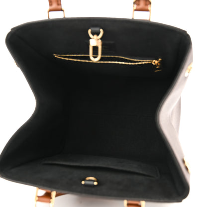 Louis Vuitton Calfskin Monogram Fold Tote MM Black Wine Cream 5 of 9