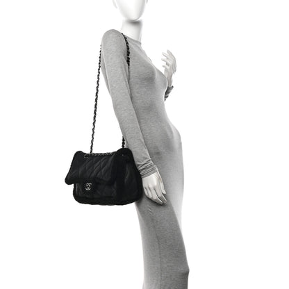 Chanel Shearling Quilted Jumbo Single Flap Black 2 of 9
