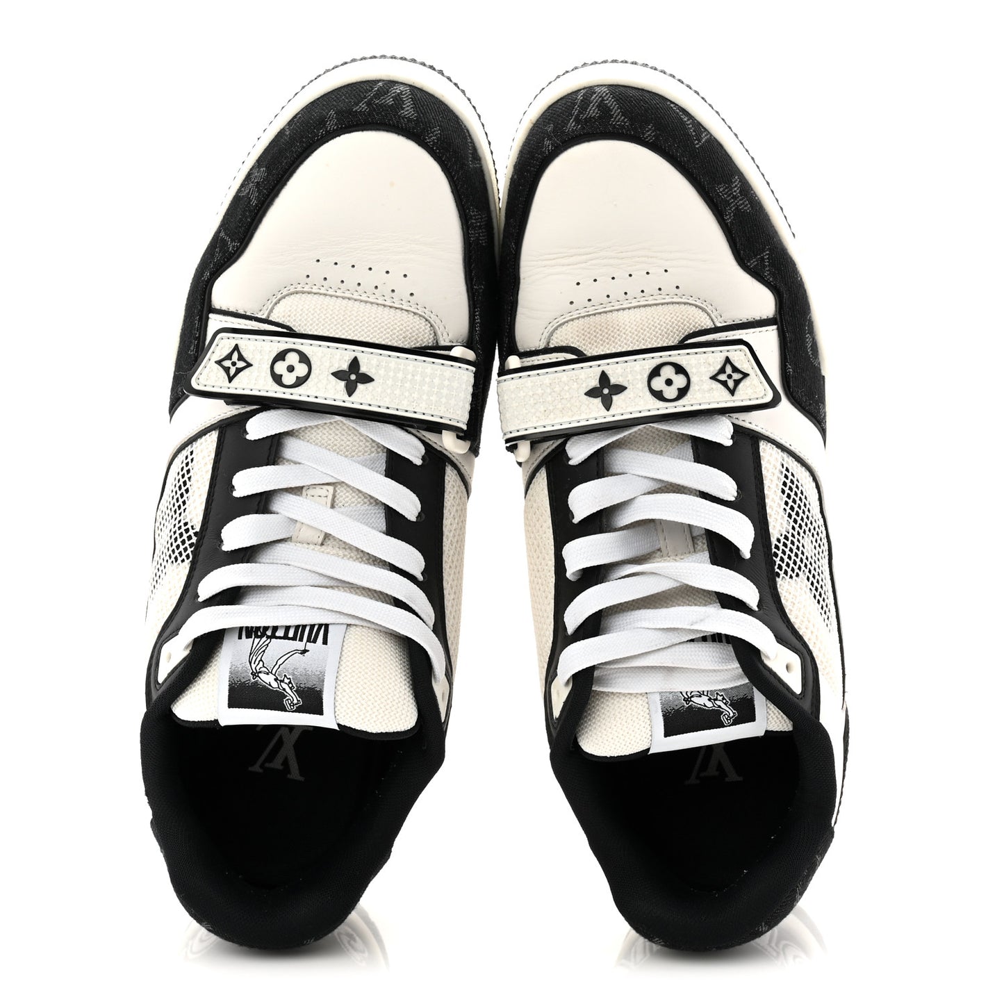 Denim Mens LV Calfskin Mesh Skate Sneaker 8 Black