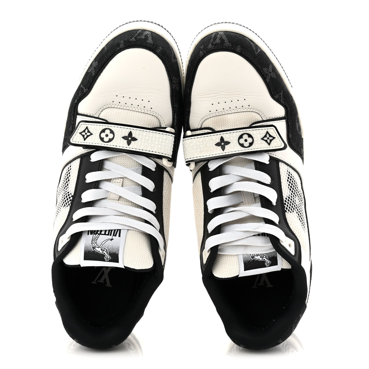 Louis Vuitton Denim Mens LV Calfskin Mesh Skate Sneaker 8 Black 5 of 9