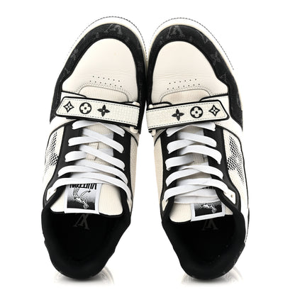 Louis Vuitton Denim Mens LV Calfskin Mesh Skate Sneaker 8 Black 5 of 9