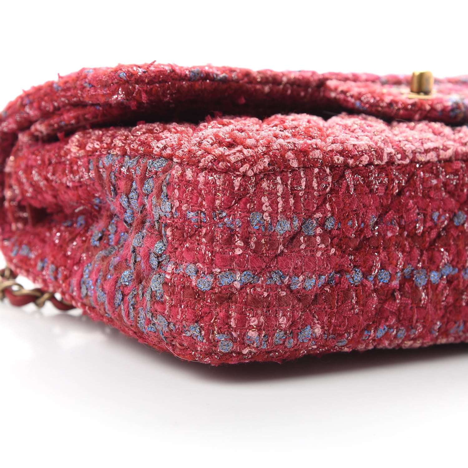 Chanel Tweed Quilted Medium Double Flap Red 10 of 12
