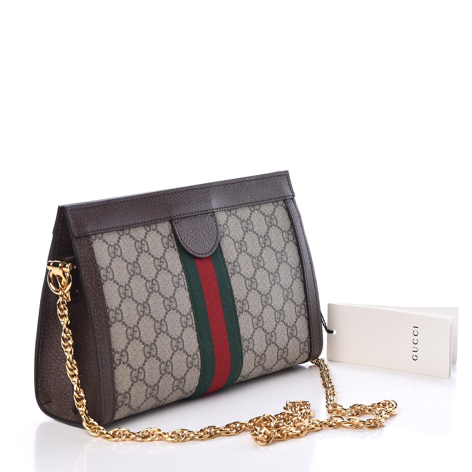 Gucci GG Supreme Monogram Web Small Ophidia Chain Shoulder Bag Brown 3 of 10