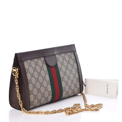 Gucci GG Supreme Monogram Web Small Ophidia Chain Shoulder Bag Brown 3 of 10